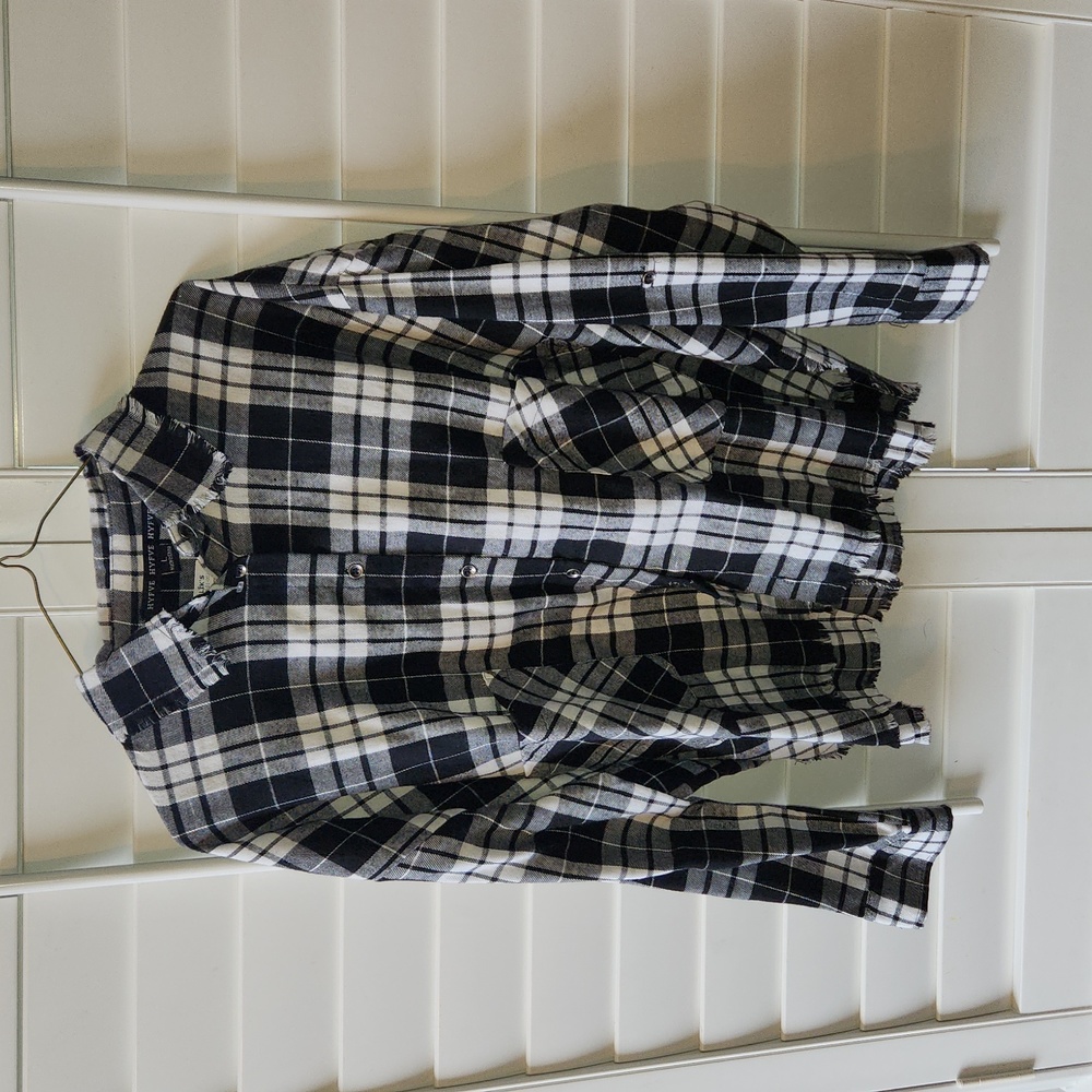 Black and white flannel top